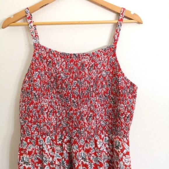 Old Navy Spaghetti Strap Smocked Floral Maxi Dress Size L - Picture 3 of 6